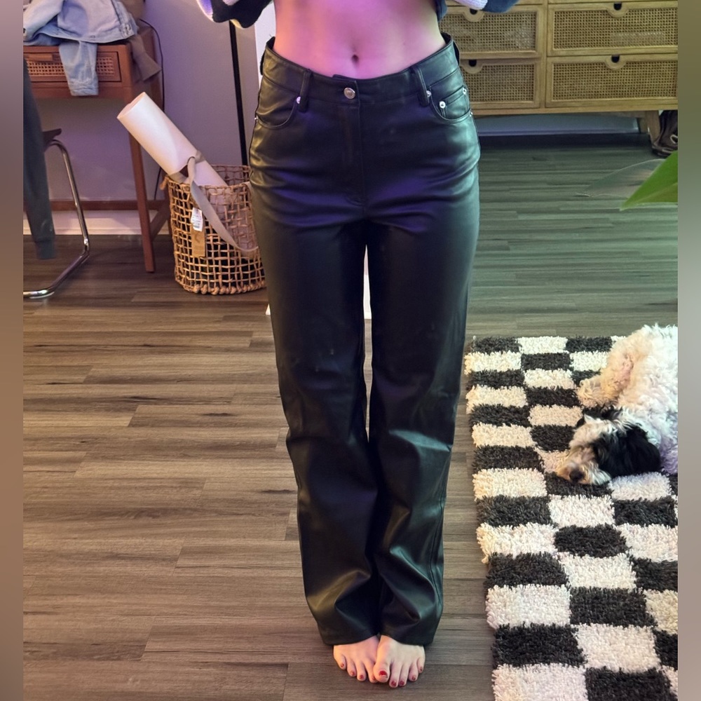ZARA straight leg pleather pant